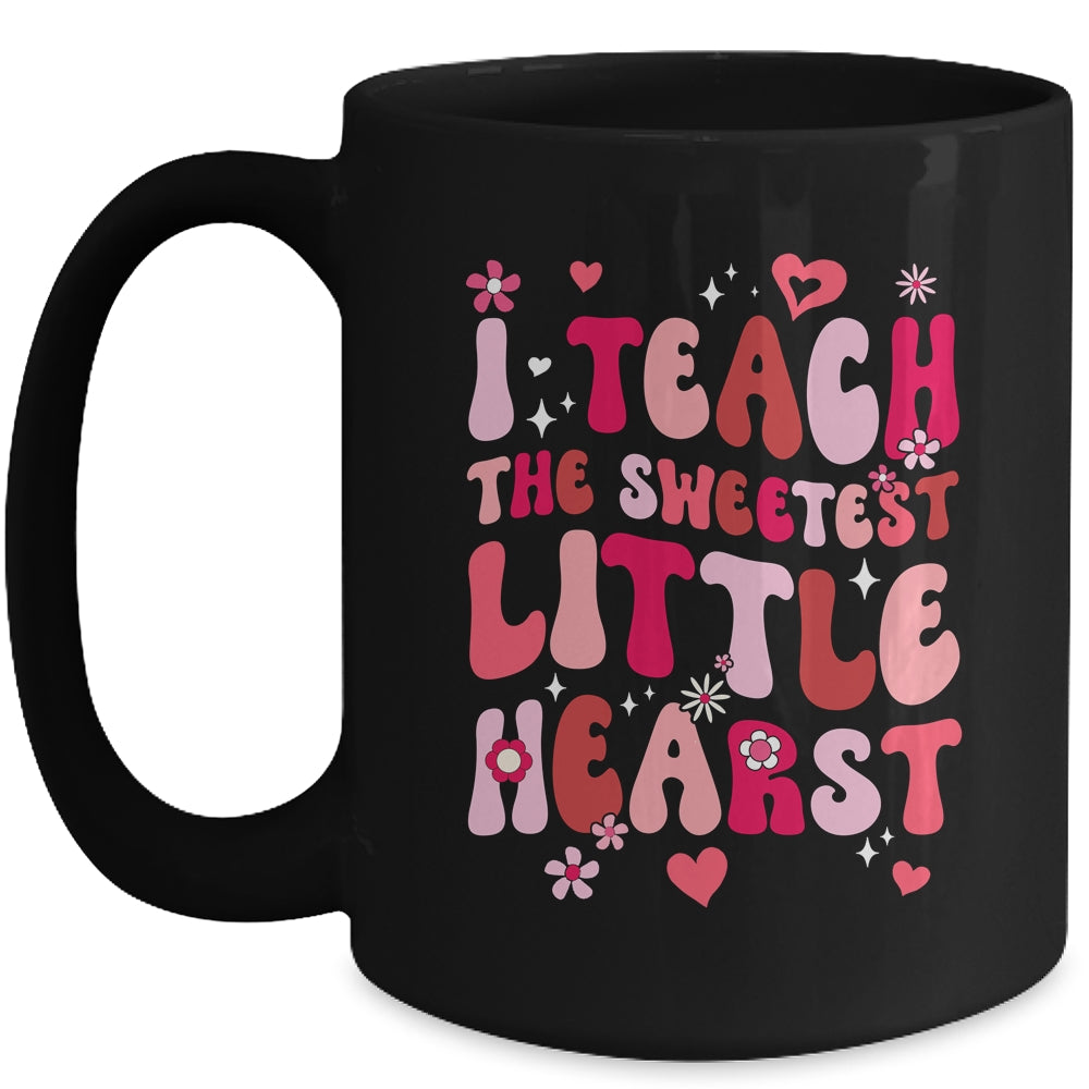 I Teach The Sweetest Hearts Groovy Teacher Valentines Day Mug | siriusteestore
