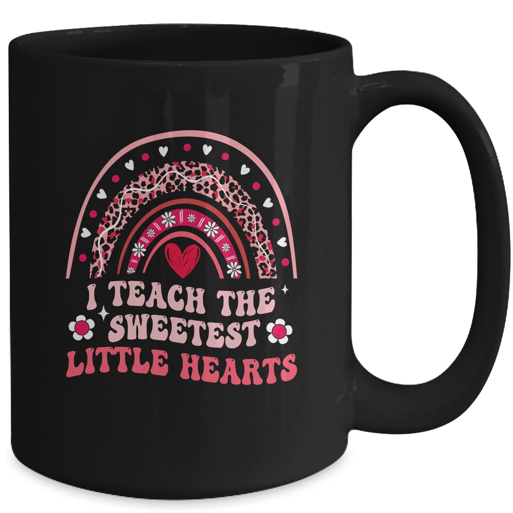 I Teach The Sweetest Hearts Teacher Valentines Day Groovy Mug | siriusteestore