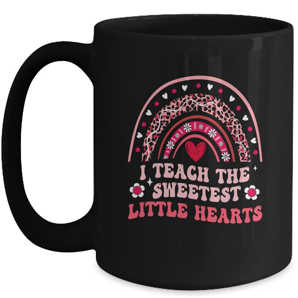 I Teach The Sweetest Hearts Teacher Valentines Day Groovy Mug | siriusteestore