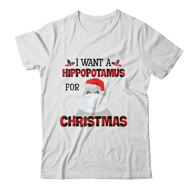 I Want A Hippopotamus For Christmas Hippo Buffalo Plaid Shirt & Sweatshirt | siriusteestore