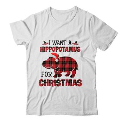 I Want A Hippopotamus For Christmas Hippo Buffalo Plaid Gift Shirt & Sweatshirt | siriusteestore