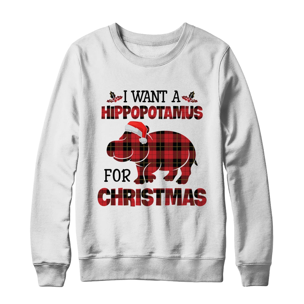 I want a clearance hippopotamus for christmas sweatshirt
