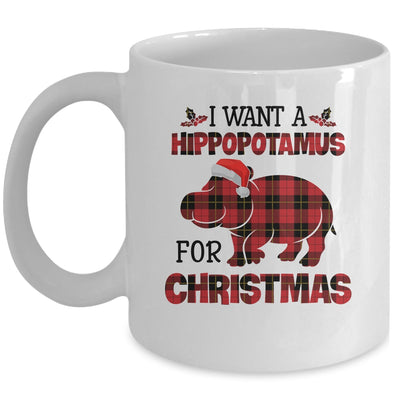 I Want A Hippopotamus For Christmas Hippo Buffalo Plaid Gift Mug | siriusteestore
