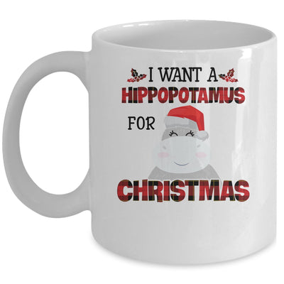 I Want A Hippopotamus For Christmas Hippo Buffalo Plaid Mug | siriusteestore