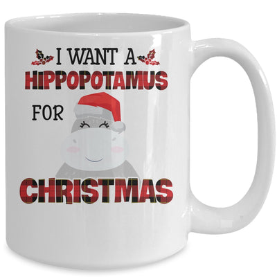 I Want A Hippopotamus For Christmas Hippo Buffalo Plaid Mug | siriusteestore