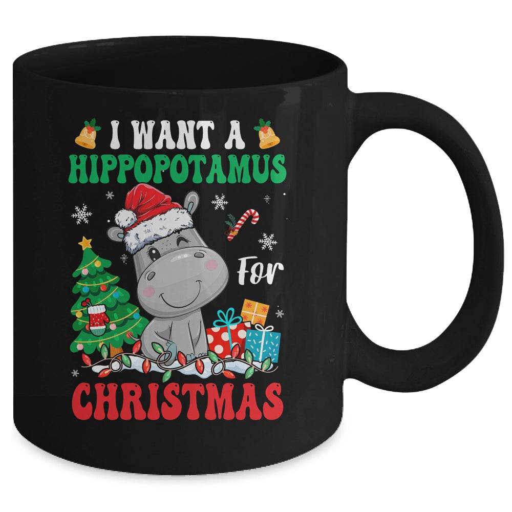 I Want A Hippopotamus For Christmas Lights Santa Hippo Xmas Mug | siriusteestore