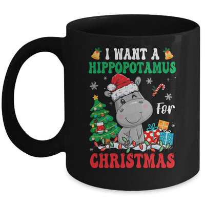 I Want A Hippopotamus For Christmas Lights Santa Hippo Xmas Mug | siriusteestore
