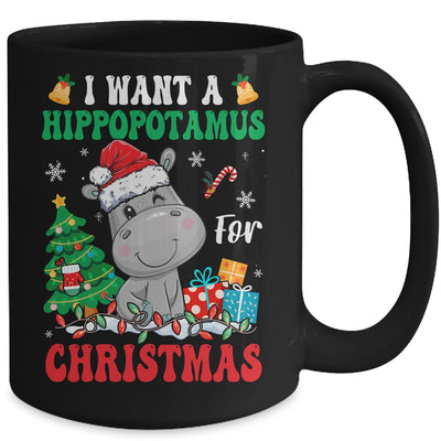 I Want A Hippopotamus For Christmas Lights Santa Hippo Xmas Mug | siriusteestore