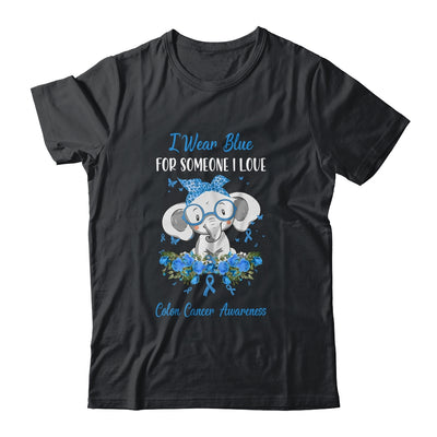 I Wear Blue For Colon Cancer Awareness Ribbon Elephant Shirt & Hoodie | siriusteestore