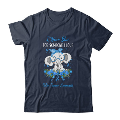 I Wear Blue For Colon Cancer Awareness Ribbon Elephant
