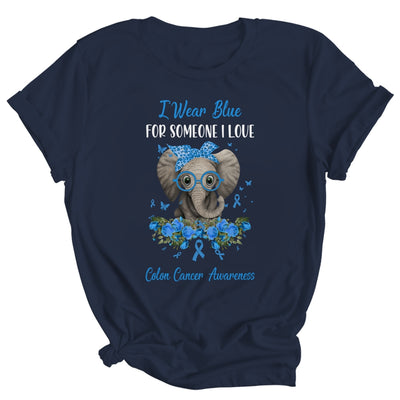 I Wear Blue For Colon Cancer Awareness Ribbon Elephant Shirt & Hoodie | siriusteestore