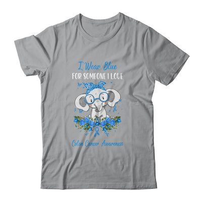 I Wear Blue For Colon Cancer Awareness Ribbon Elephant Shirt & Hoodie | siriusteestore
