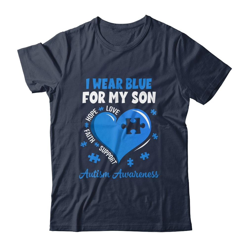 I Wear Blue For My Son Autism Awareness Mom Dad Shirt & Hoodie | siriusteestore