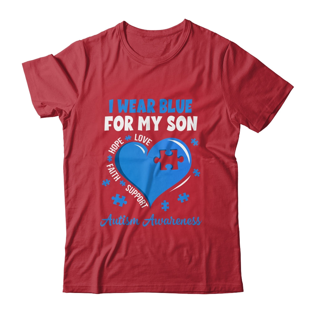 I Wear Blue For My Son Autism Awareness Mom Dad Shirt & Hoodie | siriusteestore