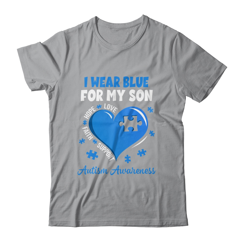 I Wear Blue For My Son Autism Awareness Mom Dad Shirt & Hoodie | siriusteestore