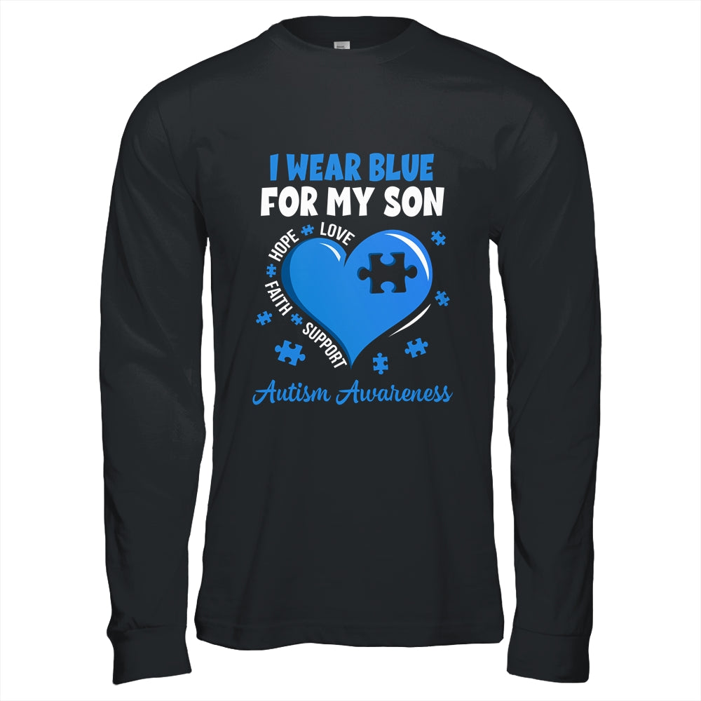 I Wear Blue For My Son Autism Awareness Mom Dad Shirt & Hoodie | siriusteestore