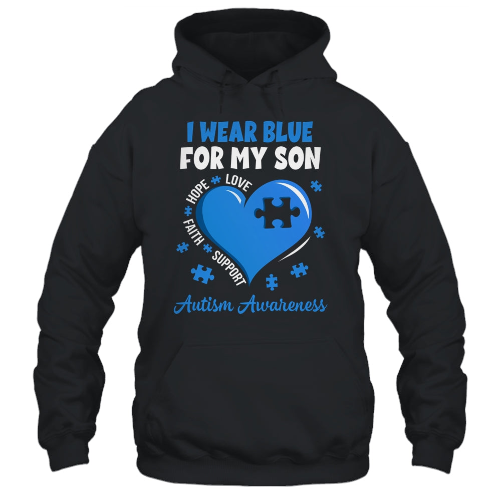 I Wear Blue For My Son Autism Awareness Mom Dad Shirt & Hoodie | siriusteestore