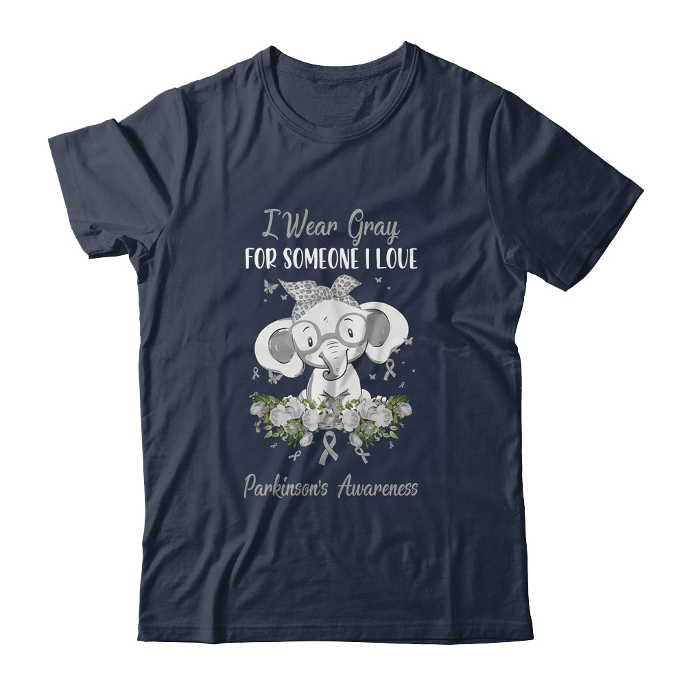 I Wear Blue Gray For Parkinson's Awareness Ribbon Elephant Shirt & Hoodie | siriusteestore