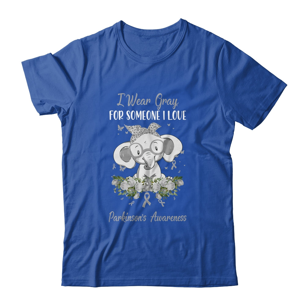 I Wear Blue Gray For Parkinson's Awareness Ribbon Elephant Shirt & Hoodie | siriusteestore