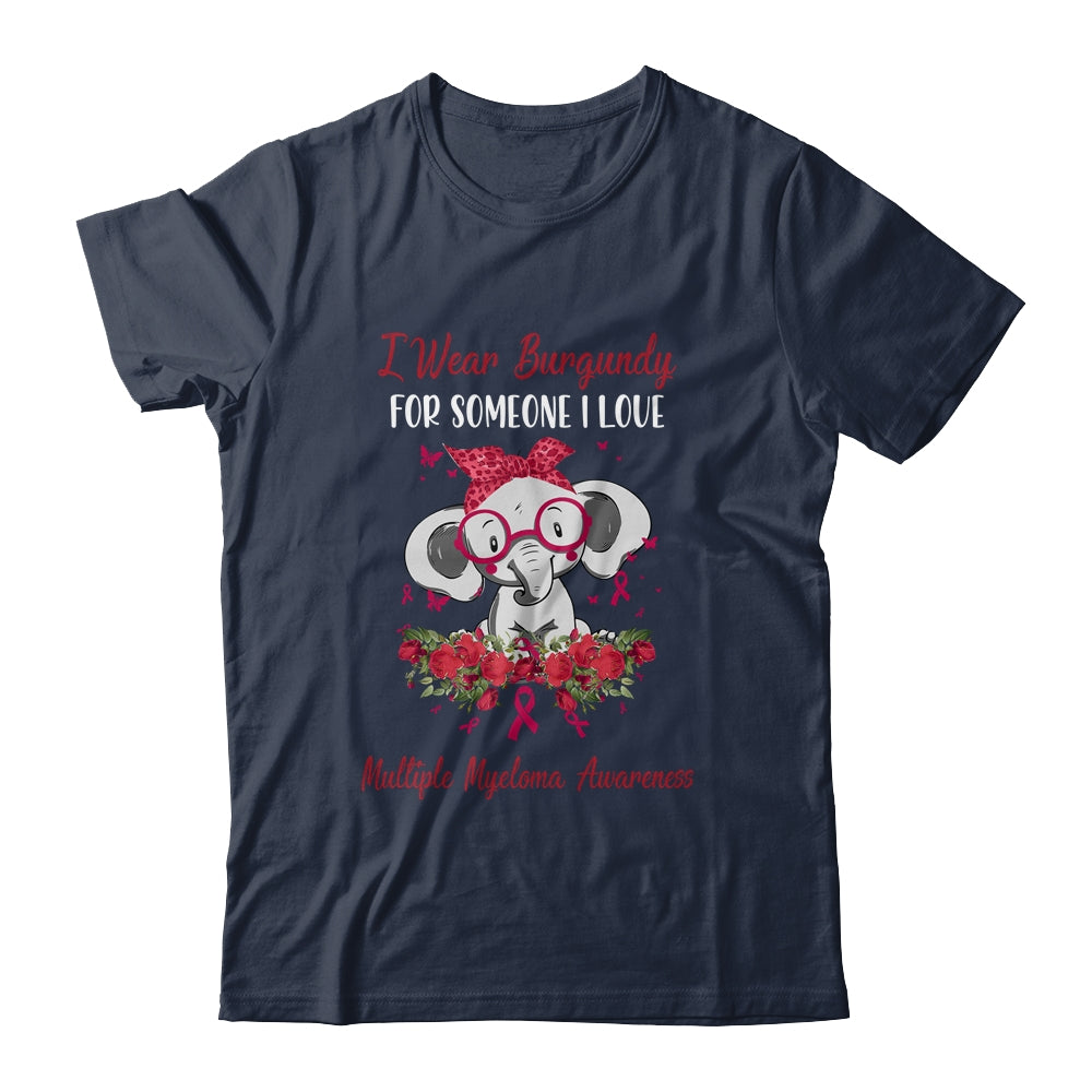 I Wear Burgundy For Multiple Myeloma Awareness Ribbon Elephant Shirt & Hoodie | siriusteestore