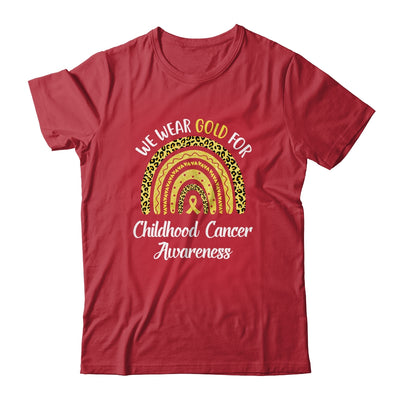 I Wear Gold For Childhood Cancer Awareness Rainbow Leopard Shirt & Hoodie | siriusteestore