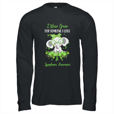 I Wear Green For Lymphoma Awareness Ribbon Elephant Shirt & Hoodie | siriusteestore