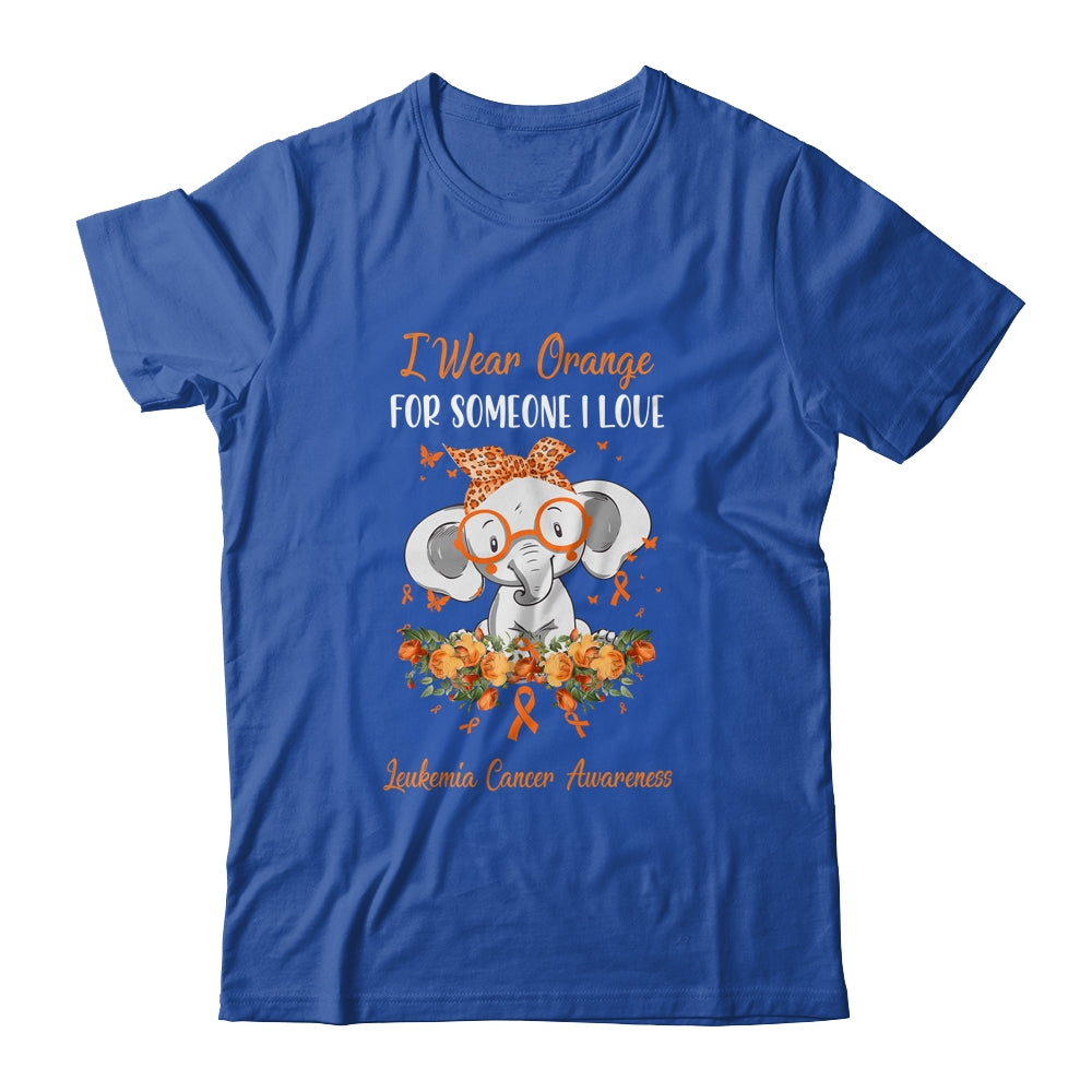 I Wear Orange For Leukemia Cancer Awareness Ribbon Elephant Shirt & Hoodie | siriusteestore