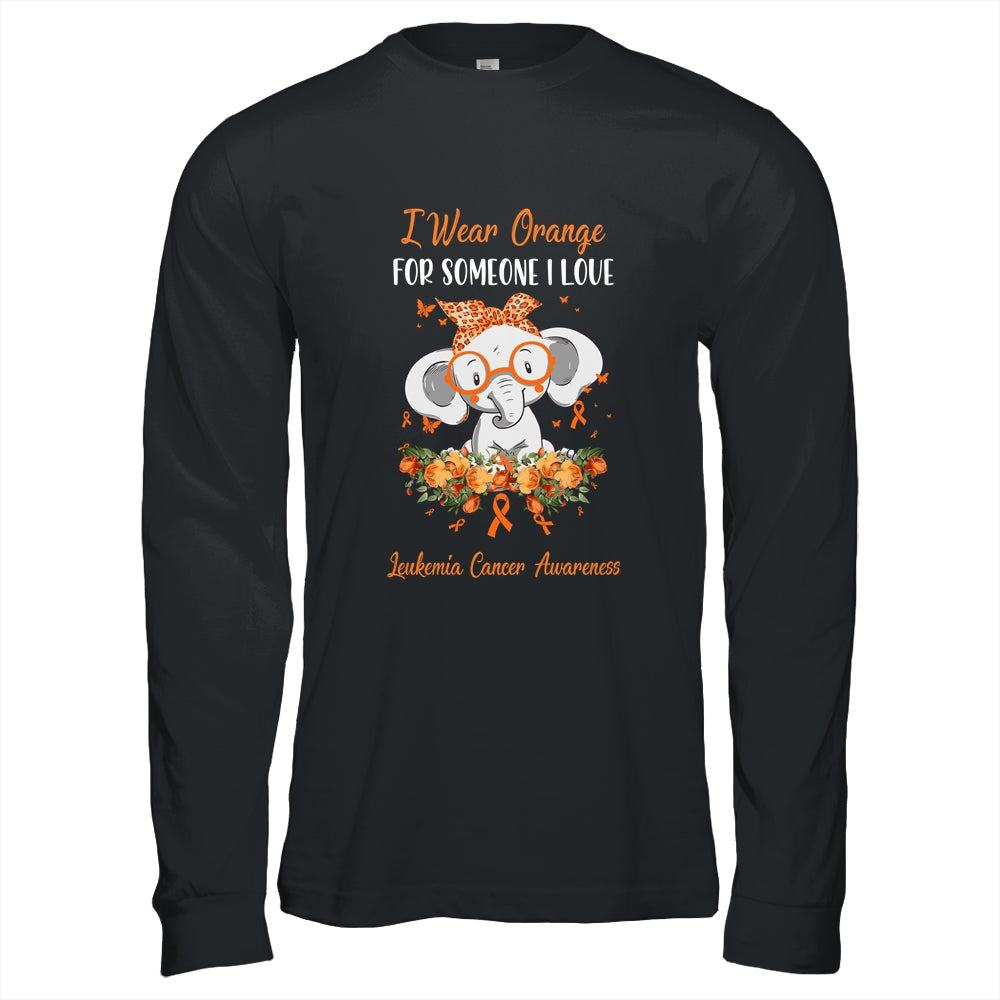 I Wear Orange For Leukemia Cancer Awareness Ribbon Elephant Shirt & Hoodie | siriusteestore