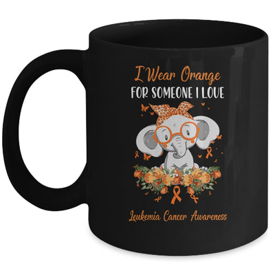 I Wear Orange For Leukemia Cancer Awareness Ribbon Elephant Mug | siriusteestore