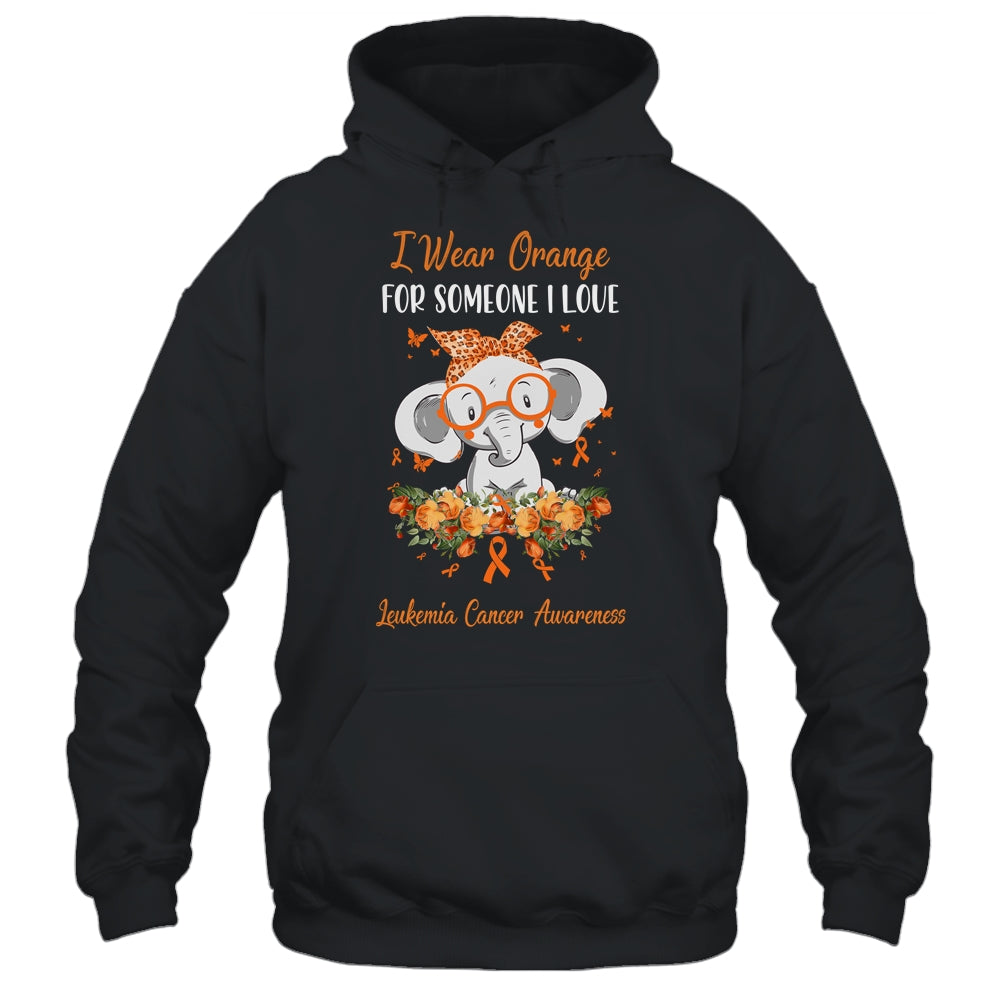 I Wear Orange For Leukemia Cancer Awareness Ribbon Elephant Shirt & Hoodie | siriusteestore