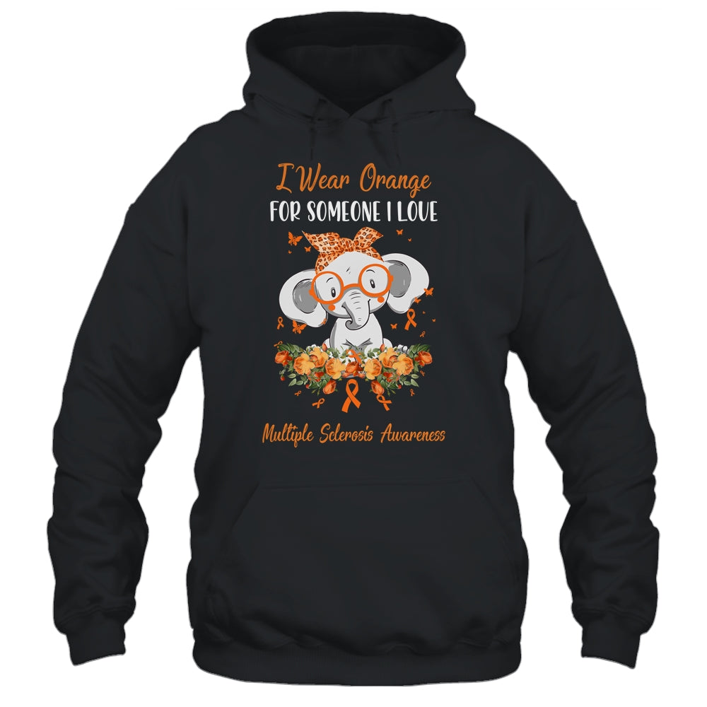 I Wear Orange For Multiple Sclerosis Awareness Ribbon Elephant Shirt & Hoodie | siriusteestore