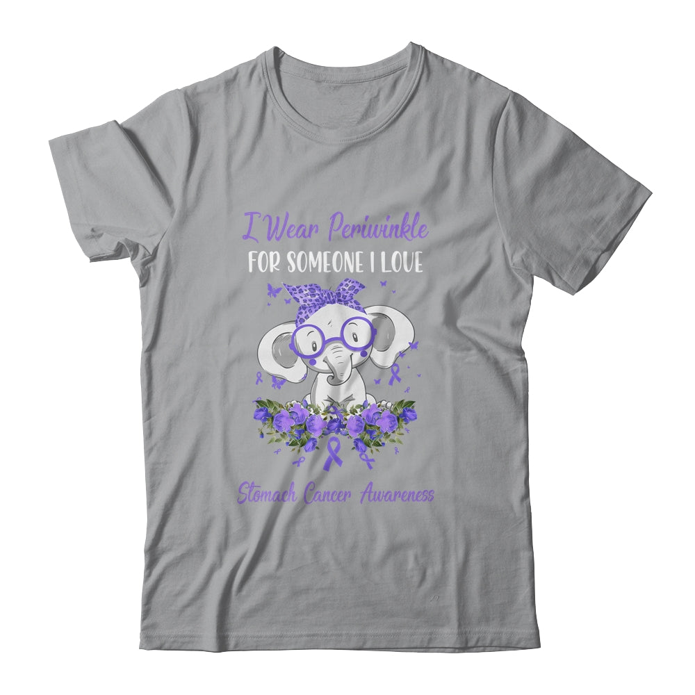 I Wear Periwinkle For Stomach Cancer Awareness Ribbon Elephant Shirt & Hoodie | siriusteestore