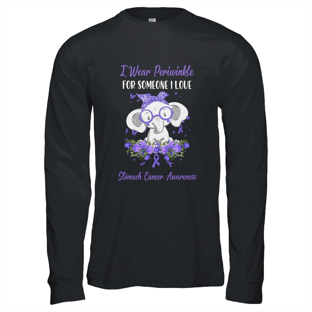 I Wear Periwinkle For Stomach Cancer Awareness Ribbon Elephant Shirt & Hoodie | siriusteestore