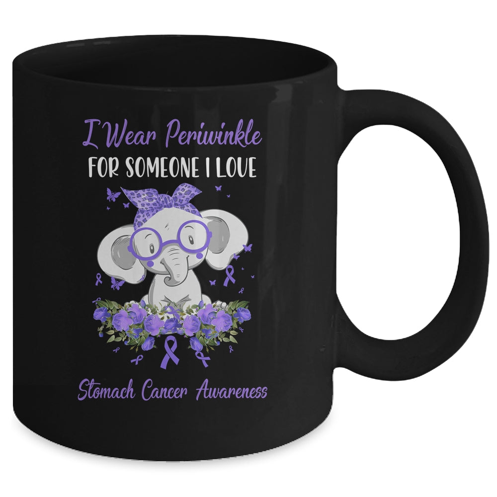 I Wear Periwinkle For Stomach Cancer Awareness Ribbon Elephant Mug | siriusteestore