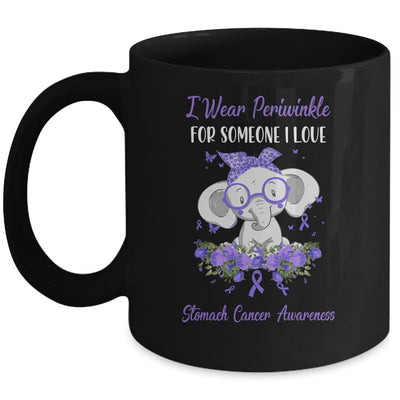 I Wear Periwinkle For Stomach Cancer Awareness Ribbon Elephant Mug | siriusteestore