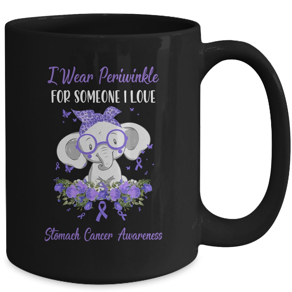 I Wear Periwinkle For Stomach Cancer Awareness Ribbon Elephant Mug | siriusteestore