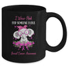 I Wear Pink For Breast Cancer Awareness Ribbon Elephant Mug | siriusteestore