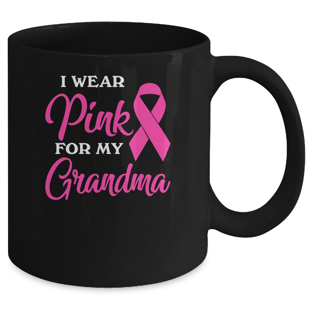I Wear Pink For My Grandma Breast Cancer Awareness Survivor Mug | siriusteestore