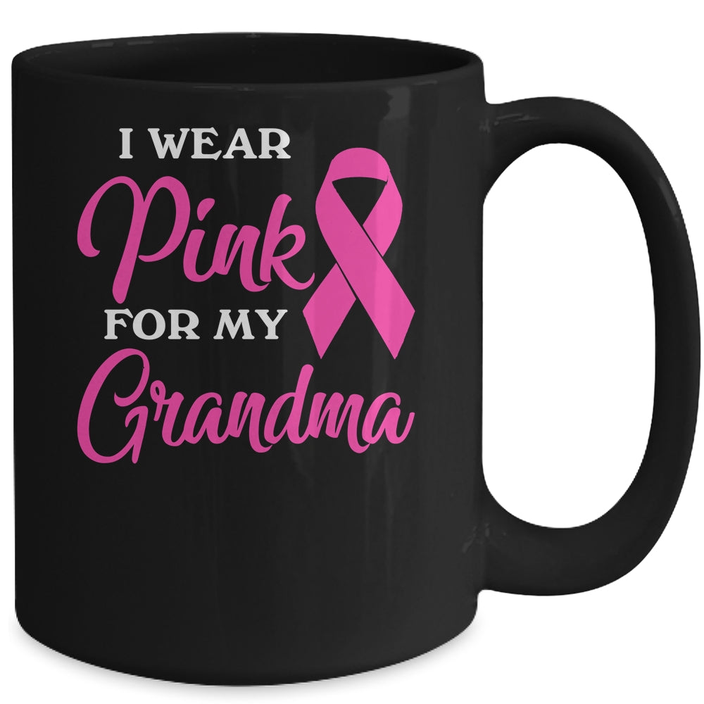 I Wear Pink For My Grandma Breast Cancer Awareness Survivor Mug | siriusteestore