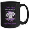 I Wear Purple For Crohns Disease Awareness Ribbon Elephant Mug | siriusteestore