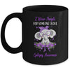 I Wear Purple For Epilepsy Awareness Ribbon Elephant Mug | siriusteestore
