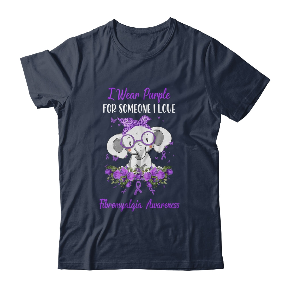 I Wear Purple For Fibromyalgia Awareness Ribbon Elephant Shirt & Hoodie | siriusteestore
