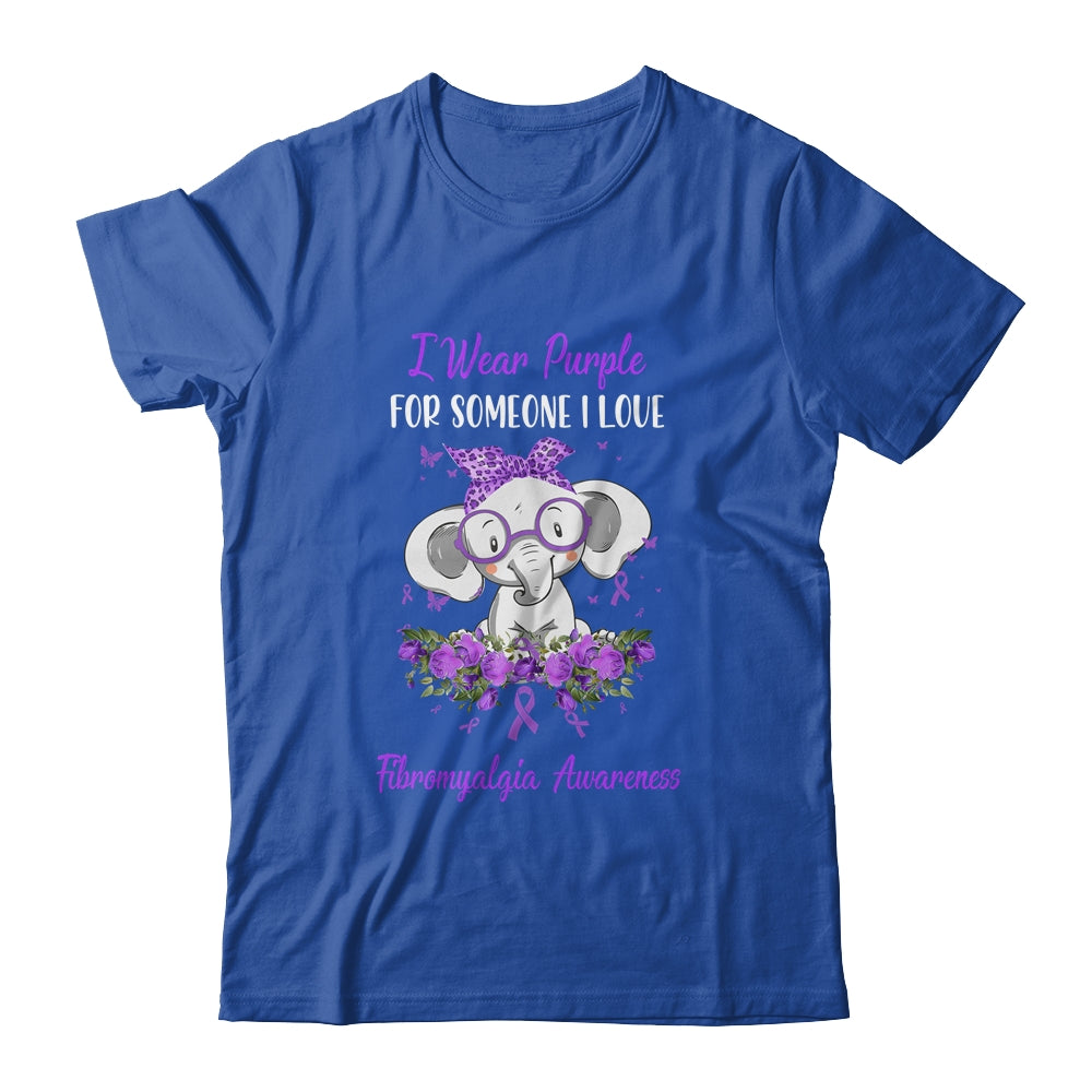 I Wear Purple For Fibromyalgia Awareness Ribbon Elephant Shirt & Hoodie | siriusteestore
