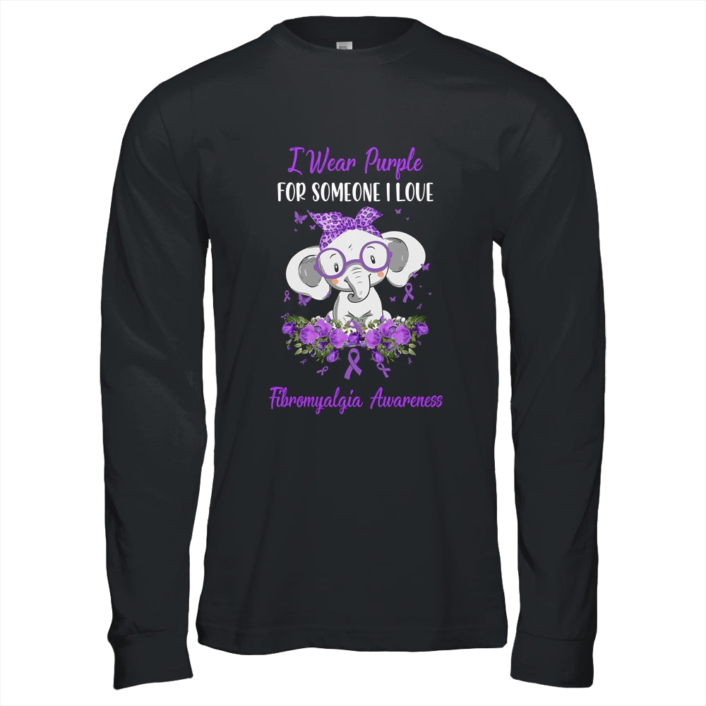 I Wear Purple For Fibromyalgia Awareness Ribbon Elephant Shirt & Hoodie | siriusteestore