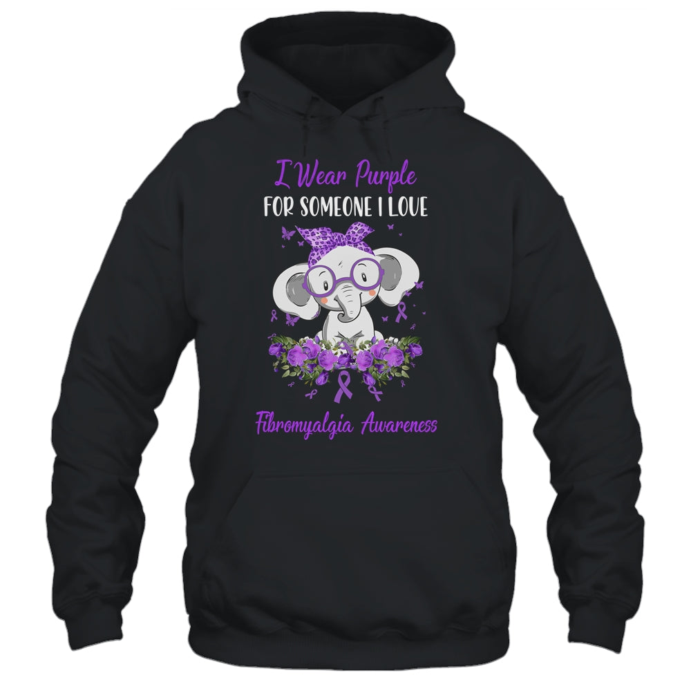 I Wear Purple For Fibromyalgia Awareness Ribbon Elephant Shirt & Hoodie | siriusteestore