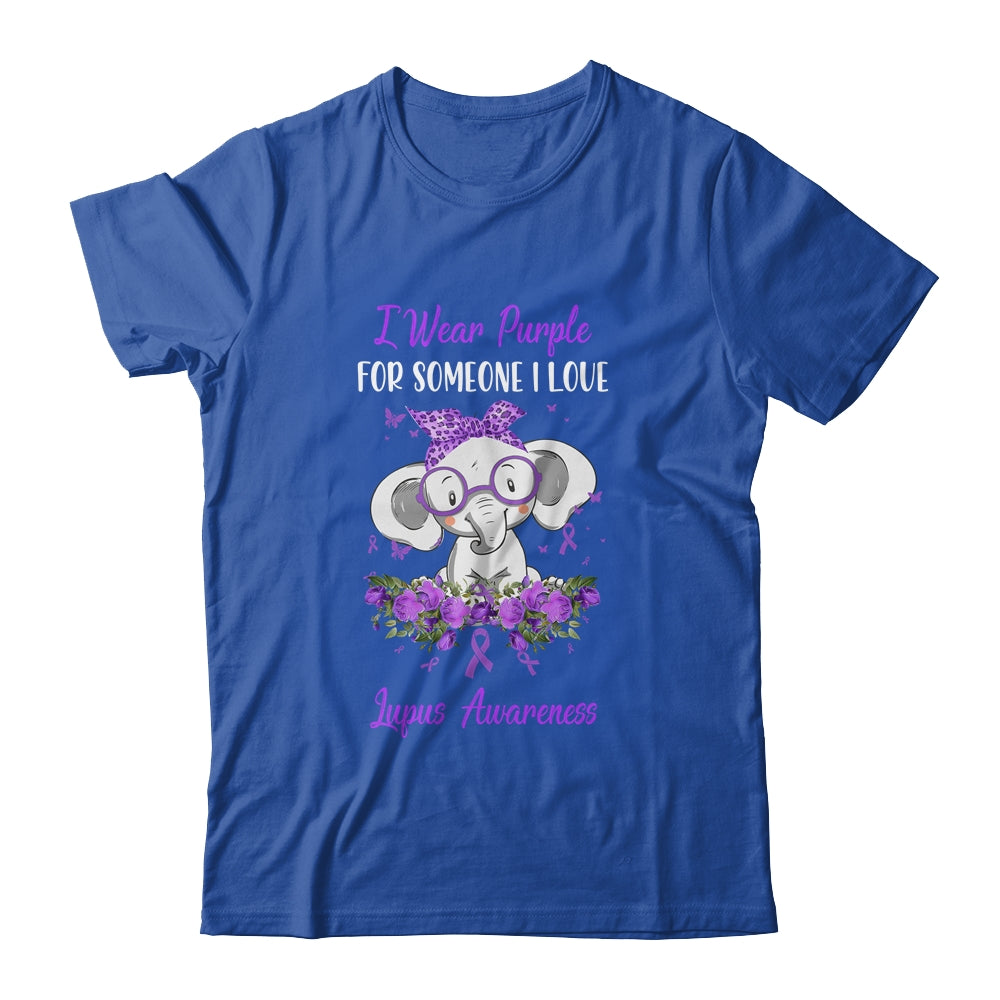 I Wear Purple For Lupus Awareness Ribbon Elephant Shirt & Hoodie | siriusteestore