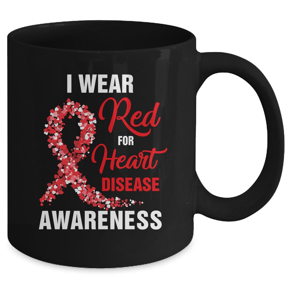 I Wear Red For Heart Disease Awareness Month In February Mug | siriusteestore