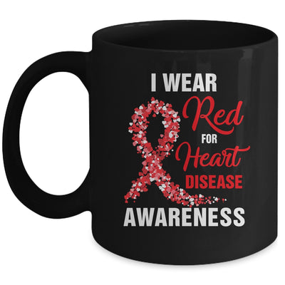 I Wear Red For Heart Disease Awareness Month In February Mug | siriusteestore