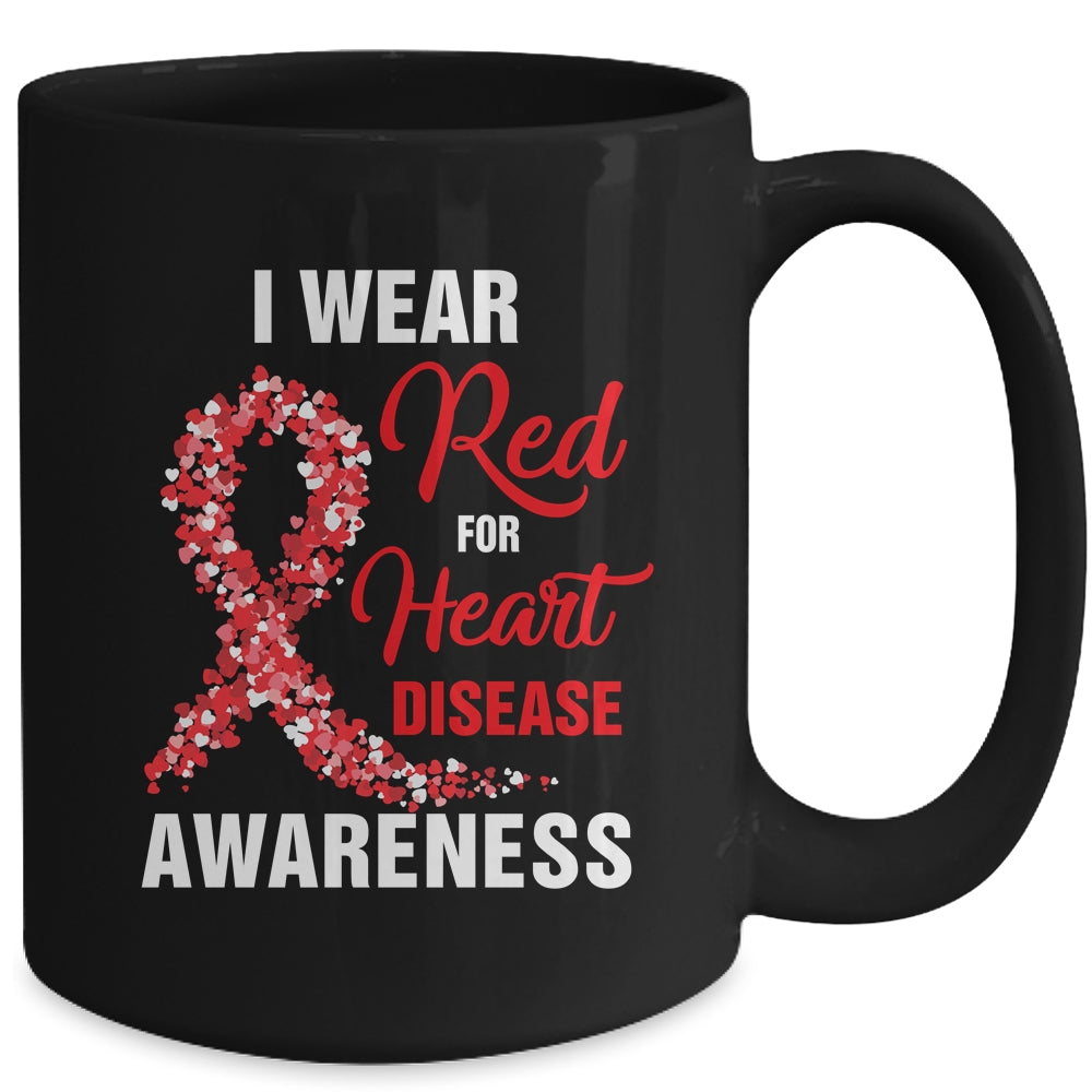 I Wear Red For Heart Disease Awareness Month In February Mug | siriusteestore
