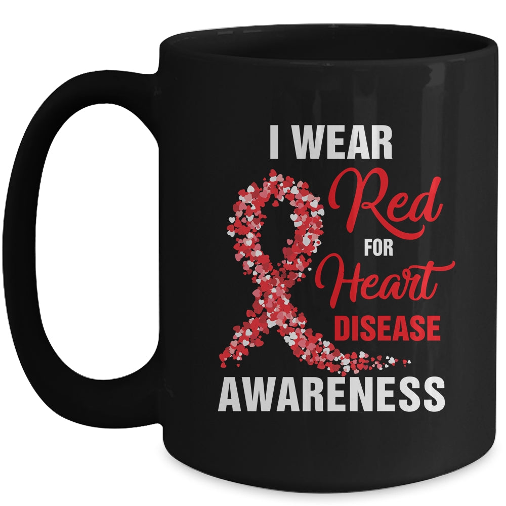 I Wear Red For Heart Disease Awareness Month In February Mug | siriusteestore